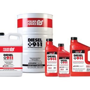 Diesel engine oil and additives in various containers.