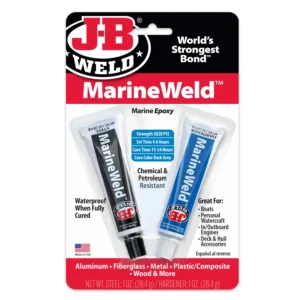 JB Weld MarineWeld adhesive for metal and plastic bonding.